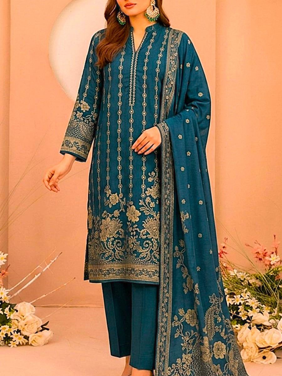 Tawakkal Lania Festive- Eid 2026 Gold Broshia Banarsi Lawn 3PC