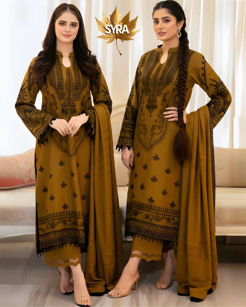 Unstitched Embroidered Lawn Suit Syra Brand Onlie Shop