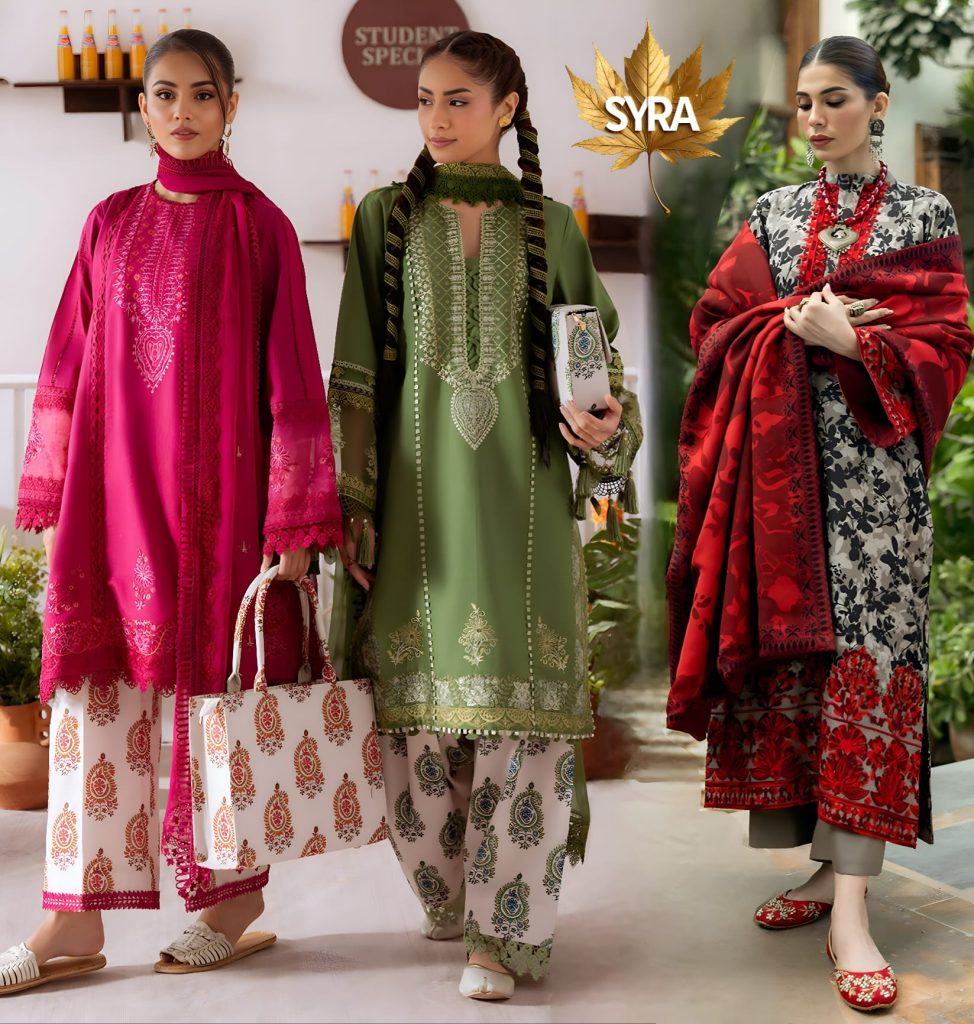Unstitched Embroidered Lawn Suit Syra Brand Onlie Shop