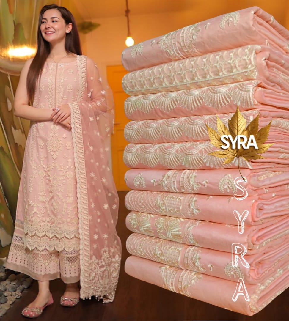 Unstitched Embroidered Lawn Suit Syra Brand Onlie Shop