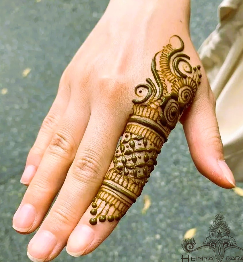 Finger Mehndi Designs Back Hand 2026- New Arabic Finger Mehndi Designs