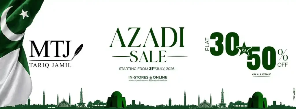 MTJ 2026 Azadi Sale Summer Designer – Flat 30% & 50% Off 